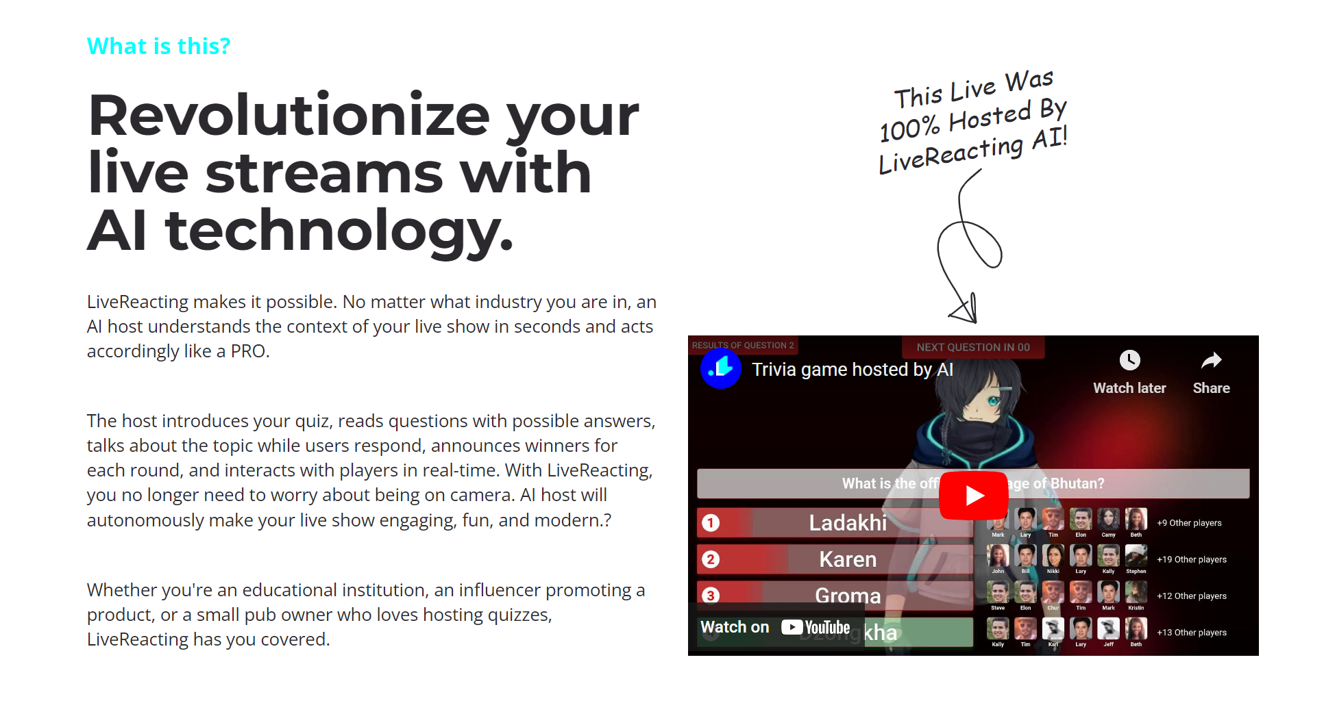 About LiveReacting AI